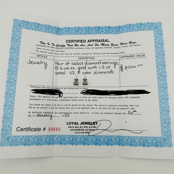 Pair of Gorgeous Natural Tiffany Cut 💎 DIAMOND 💎 Earrings - Picture 10 of 12